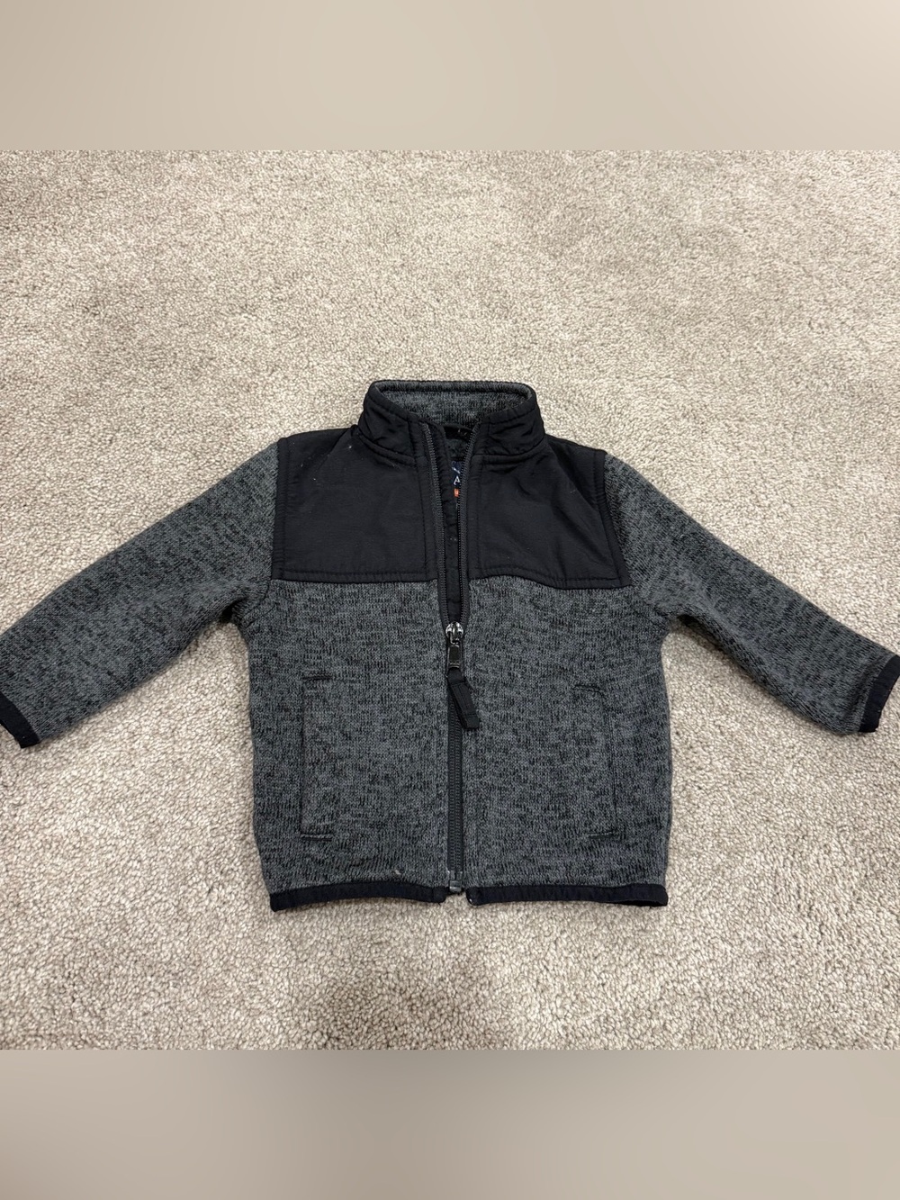 The Children’s Place Black Full zip Fleece sweatshirt- 9-12month